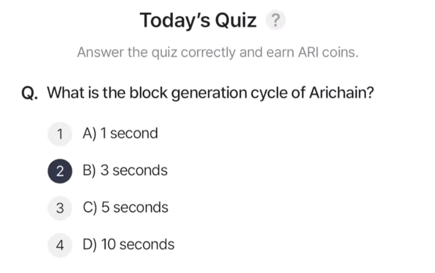 ARI Wallet Daily Quiz Answer 20 April 2025 (AriChain)